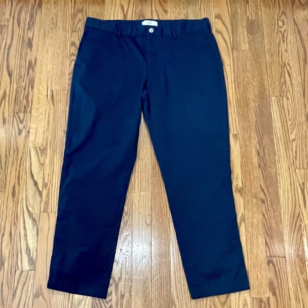 Spoke Sharps Build B navy Flat Front stretch Chinos. Size 35